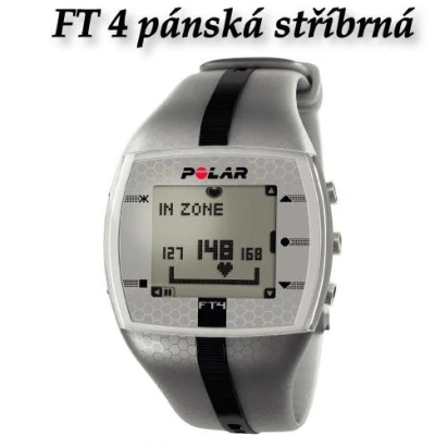 Polar FT4/FT7 stříbrno-černý pánský řemínek