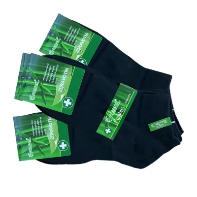 Ponožky bambusové kotníkové černé 3 páry