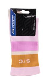 Force Ponožky STRIPE dlouhé růžové