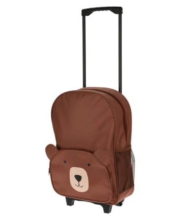 Proworld Dětský kufr na kolečkách BEAR 29 x 40 cm hnědá