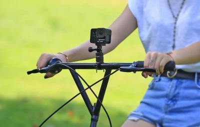 Puluz PU223B černý hliníkový řídítkový držák s otočným úhlem 360 stupňů