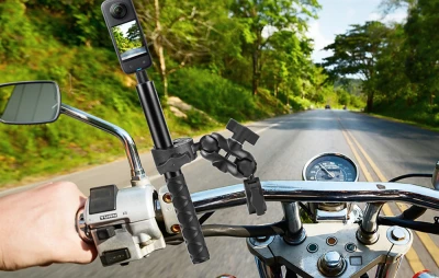 Puluz Motorcycle/bicycle mount with a single clamp and selfie stick 150 cm