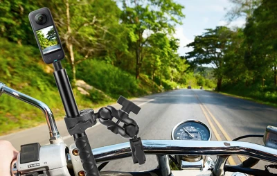 Puluz Motorcycle/bicycle mount with two clamps and selfie stick 150 cm