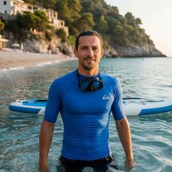 QUIKSILVER Pánské lycrové triko UPF50 krátký rukáv