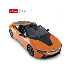 Rastar BMW i8 1:12, licence, LED, metalický lak, oranžové