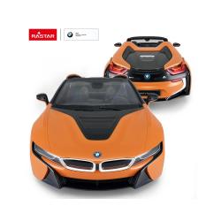 Rastar BMW i8 1:12, licence, LED, metalický lak, oranžové