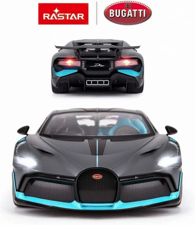 Rastar Bugatti Divo 1:14 šedo-tyrkysové LED RTR 2,4GHz RC auto