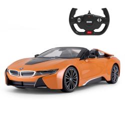 Rastar BMW i8 1:12, licence, LED, metalický lak, oranžové