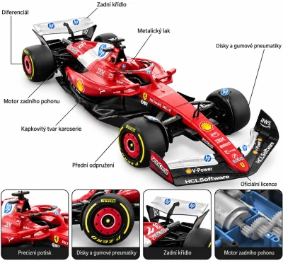 Rastar Ferrari SF-25 červenobílá 1:12 2,4 GHz RC formule