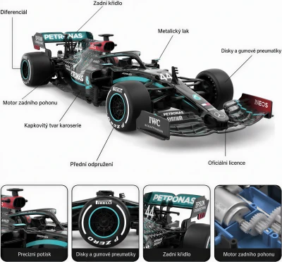 Rastar Mercedes AMG F1 W11 EQ Petronas 1:18 2,4 GHz RC formule