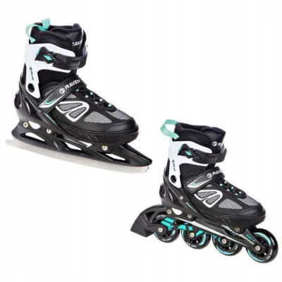 Raven Advance black/mint dětské brusle 2v1 POUZE EU 35-39, pánský (hokejový) (VÝPRODEJ) Raven Advance black/mint dětské brusle 2v1 POUZE EU 35-39, pánský (hokejový) (VÝPRODEJ)