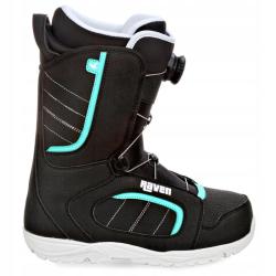 Raven Aura snowboard + Raven Fastec FT360 black/fuchsia vázání + Raven Diva MOZ black/mint boty
