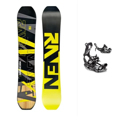 Raven Barracuda Carbon Lime pánský snowboard + Raven Fastec FT360 black vázání