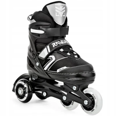 Raven Helixi BLACK/GREY dětské kolečkové brusle 4v1 - svítící kolo