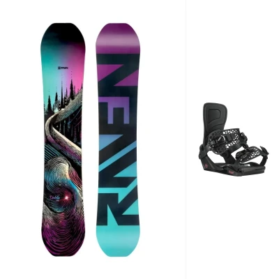 Raven Dahlia Carbon Mint/Pink dámský snowboard + Gravity Rise black snb vázání