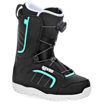 Raven Dahlia Carbon Mint/Pink dámský snowboard + Raven Fastec FT360 black/mint vázání + Raven Diva MOZ black/mint boty