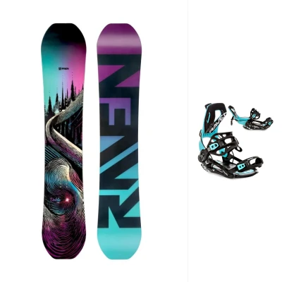 Raven Dahlia Carbon Mint/Pink dámský snowboard + Raven Fastec FT360 black/mint vázání