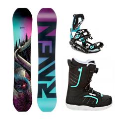 Raven Dahlia Carbon Mint/Pink dámský snowboard + Raven Fastec FT360 black/mint vázání + Raven Diva MOZ black/mint boty Raven Dahlia Carbon Mint/Pink dámský snowboard + Raven Fastec FT360 black/mint vázání + Raven Diva MOZ black/mint boty