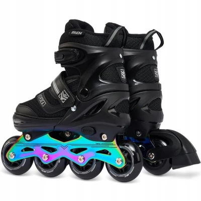 Raven Drill Black/Neo Chrome 2v1 dětské brusle POUZE EU 30-33, pánský (hokejový) (VÝPRODEJ)