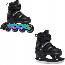 Raven Drill Black/Neo Chrome 2v1 detské korčule