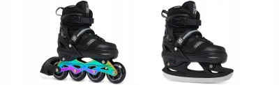 Raven Drill Black/Neo Chrome 2v1 dětské brusle