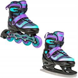 Raven Drill VIOLET/MINT detské korčule 2v1
