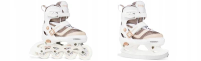 Raven Drill White/Coffee ABEC7 dětské brusle 2v1