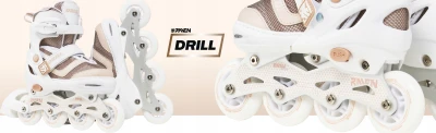 Raven Drill White/Coffee ABEC7 dětské brusle 2v1
