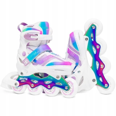 Raven Drill White/Neo Chrome 2v1 dětské kolečkové brusle