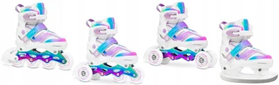 Raven Drill White/Neo Chrome 4v1 dětské kolečkové brusle