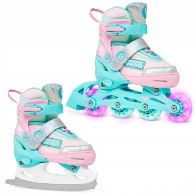 Raven Etta Mint/Pink 2v1 dětské kolečkové brusle