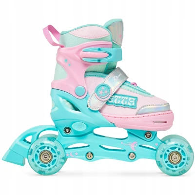 Raven Etta Mint/Pink 4v1 dětské kolečkové brusle