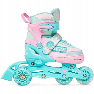Raven Etta Mint/Pink 4v1 dětské kolečkové brusle