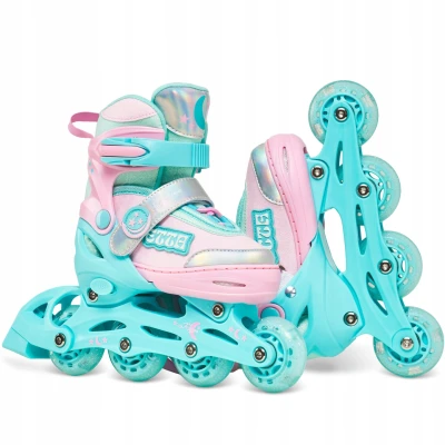 Raven Etta Mint/Pink 4v1 dětské kolečkové brusle
