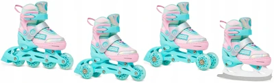 Raven Etta Mint/Pink 4v1 dětské kolečkové brusle