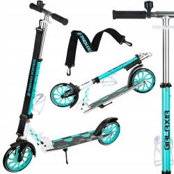 Raven Galaxia white/mint 200mm skladacia kolobežka - svietiace kolesá