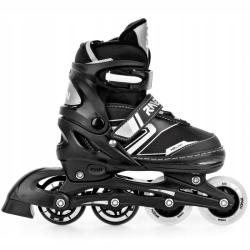 Raven Helixi BLACK/GREY dětské kolečkové brusle 2v1 - svítící kola POUZE EU 34-37, dámský (se zoubky) (VÝPRODEJ)