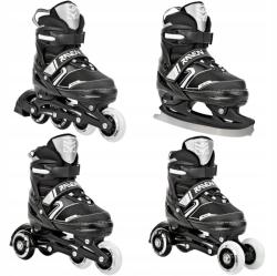 Raven Helixi BLACK/GREY dětské kolečkové brusle 4v1 - svítící kolo POUZE EU 38-42, pánský (hokejový) (VÝPRODEJ)