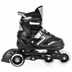 Raven Helixi BLACK/GREY dětské kolečkové brusle 4v1 - svítící kolo POUZE EU 38-42, pánský (hokejový) (VÝPRODEJ)