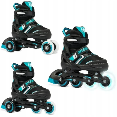 Raven Helixi Black/Mint 3v1 dětské kolečkové brusle - Led kolečka POUZE EU 30-33 (VÝPRODEJ)