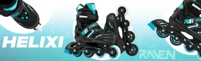 Raven Helixi Black/Mint 3v1 dětské kolečkové brusle - Led kolečka POUZE EU 30-33 (VÝPRODEJ)