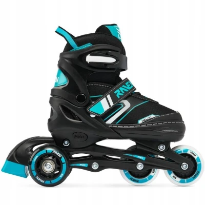 Raven Helixi Black/Mint 3v1 dětské kolečkové brusle - Led kolečka