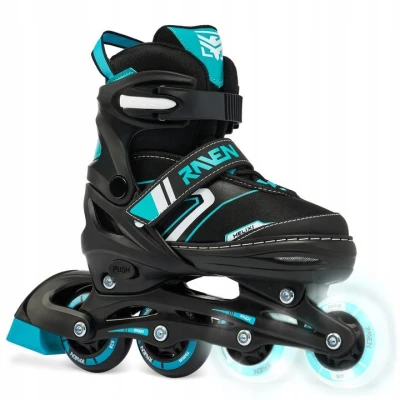 Raven Helixi Black/Mint 3v1 dětské kolečkové brusle - Led kolečka