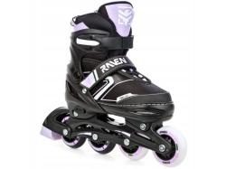 Raven Helixi Black/Violet dětské kolečkové brusle 2v1 - svítící kola LED POUZE EU 38-42, dámský (se zoubky) (VÝPRODEJ)