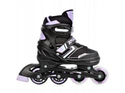 Raven Helixi Black/Violet dětské kolečkové brusle 2v1 - svítící kola LED POUZE EU 38-42, dámský (se zoubky) (VÝPRODEJ)