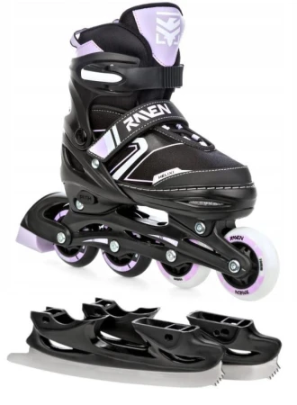 Raven Helixi Black/Violet dětské kolečkové brusle 2v1 - svítící kola LED POUZE EU 38-42, pánský (hokejový) (VÝPRODEJ) Raven Helixi Black/Violet dětské kolečkové brusle 2v1 - svítící kola LED POUZE EU 38-42, pánský (hokejový) (VÝPRODEJ)