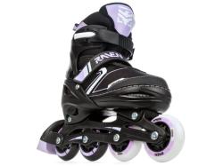 Raven Helixi Black/Violet dětské kolečkové brusle 2v1 - svítící kola LED POUZE EU 38-42, pánský (hokejový) (VÝPRODEJ)