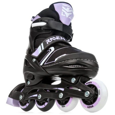 Raven Helixi Black/Violet svítící kola LED dětské kolečkové brusle