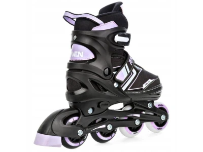 Raven Helixi Black/Violet dětské kolečkové brusle 2v1 - svítící kola LED
