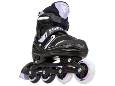 Raven Helixi Black/Violet dětské kolečkové brusle 2v1 - svítící kola LED
